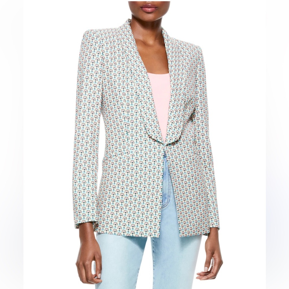 Alice + Olivia Skye Strong-Shoulder Patterned Boxy Blazer  - size 6 - Pristine
